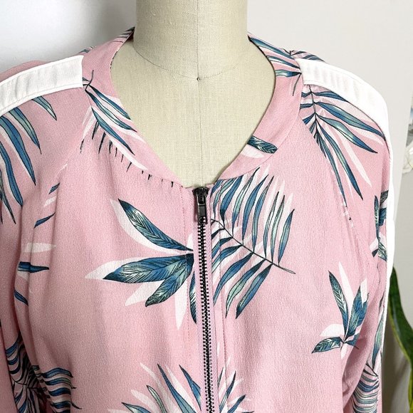 BB Dakota tropical bomber jacket L – retro palm print baseball style - Picture 2 of 8